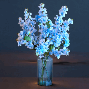 Kunstbloemen Blue inclusief vaas