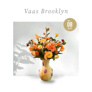 Lila Witte Tulpenvaas Brooklyn (inclusief vaas)