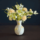 Tulpenvaas Sunny met Geel Witte Kunstbloemen (inclusief vaas) - Afbeelding 4