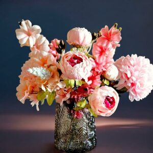 Kunstbloemen Boeket inclusief vaas