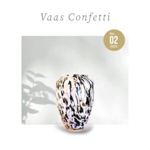 Zwart-Wit Confetti Vaas van Glas