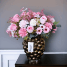 Kunstbloemen in Bruine Glans Vaas (inclusief vaas) - Afbeelding 2