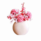 Kunstbloemen in roze vaas - complete set - Afbeelding 3