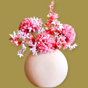 Kunstbloemen Evie inclusief vaas