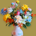 Kunstbloemen in Vaas "Fleur" Een explosie van kleur en Vreugde - Afbeelding 2