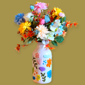 Kunstbloemen in Vaas "Fleur" Een explosie van kleur en Vreugde