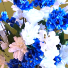 Kunstbloemen in Deco BlueBerry Vaas - Afbeelding 3
