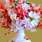 Kunstbloemen in Vlindervaas - Afbeelding 2