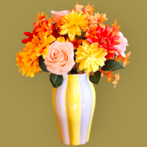 Kunstbloemen inclusief vaas