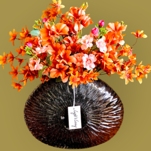 Zijde & Kunstbloemen in  Diepbruine Vaas van Glas