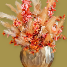 Gouden Vaas met Elegante Kunstbloemen - Afbeelding 2
