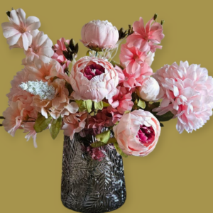 Kunstbloemen Boeket inclusief vaas