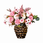 Kunstbloemen in Bruine Glans Vaas (inclusief vaas) - Afbeelding 3