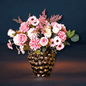 Kunstbloemen in Bruine Glans Vaas