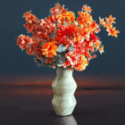 Kunstbloemen in Modern Groen-Witte Zigzag Vaas (inclusief vaas) - Afbeelding 4