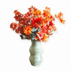 Kunstbloemen in Modern Groen-Witte Zigzag Vaas (inclusief vaas) - Afbeelding 3