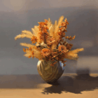 Gouden Vaas met Elegante Kunstbloemen inclusief vaas - Afbeelding 2