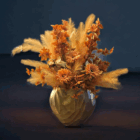 Gouden Vaas met Elegante Kunstbloemen inclusief vaas - Afbeelding 3