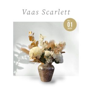 Complete vaas met Kunstbloemen Boeket in Gouden Mozaïek Vaas