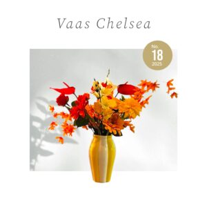 Kunstbloemen in geel - witte vaas - complete set