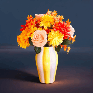 Kunstbloemen inclusief vaas