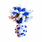 Kunstbloemen in Deco BlueBerry Vaas (inclusief vaas) - Afbeelding 2