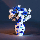 Kunstbloemen in Deco BlueBerry Vaas (inclusief vaas) - Afbeelding 4