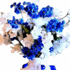 Kunstbloemen in Deco BlueBerry Vaas (inclusief vaas) - Afbeelding 3
