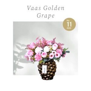 Kunstbloemen in Bruine Glans Vaas (inclusief vaas)