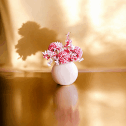 Kunstbloemen in roze vaas - complete set - Afbeelding 4