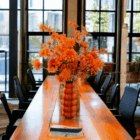 Kunstbloemen vaas Oranje - Complete Set - Afbeelding 4