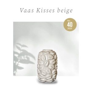 Beige Vaas met Kusjes -27 cm | Speels & Trendy Design