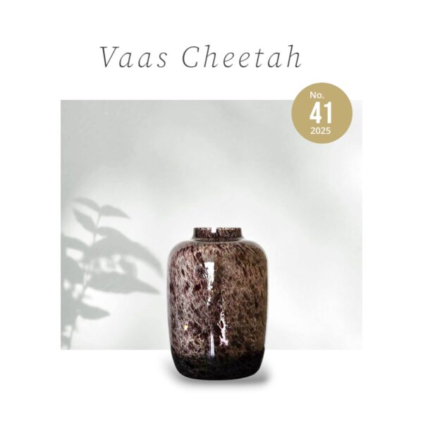 Glazen Vaas Cheetah Smoke Medium - 36 cm