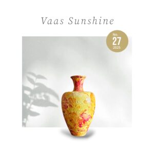 Keramiek Vaas Mozaïek Geel Rood - 36 cm Hoog