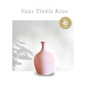 Lichtroze Glazen Vaas - 35 cm | Elegante Woondecoratie