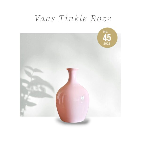 Lichtroze Glazen Vaas - 35 cm | Elegante Woondecoratie