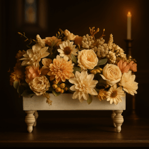 Troost in bloemen - Kunstrouwwerk